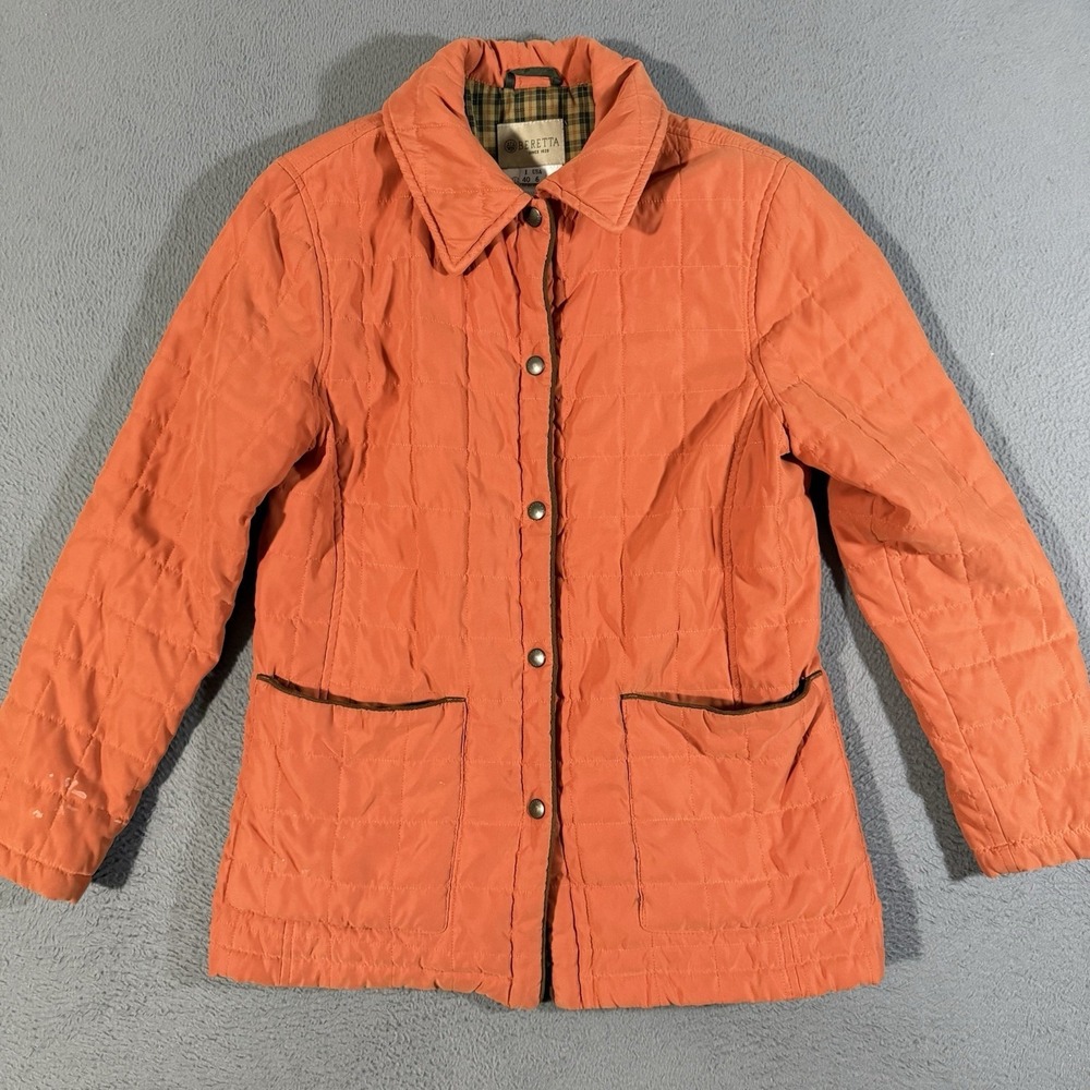 Vintage Beretta Women's Orange Quilted Jacket‎ Size 40/6